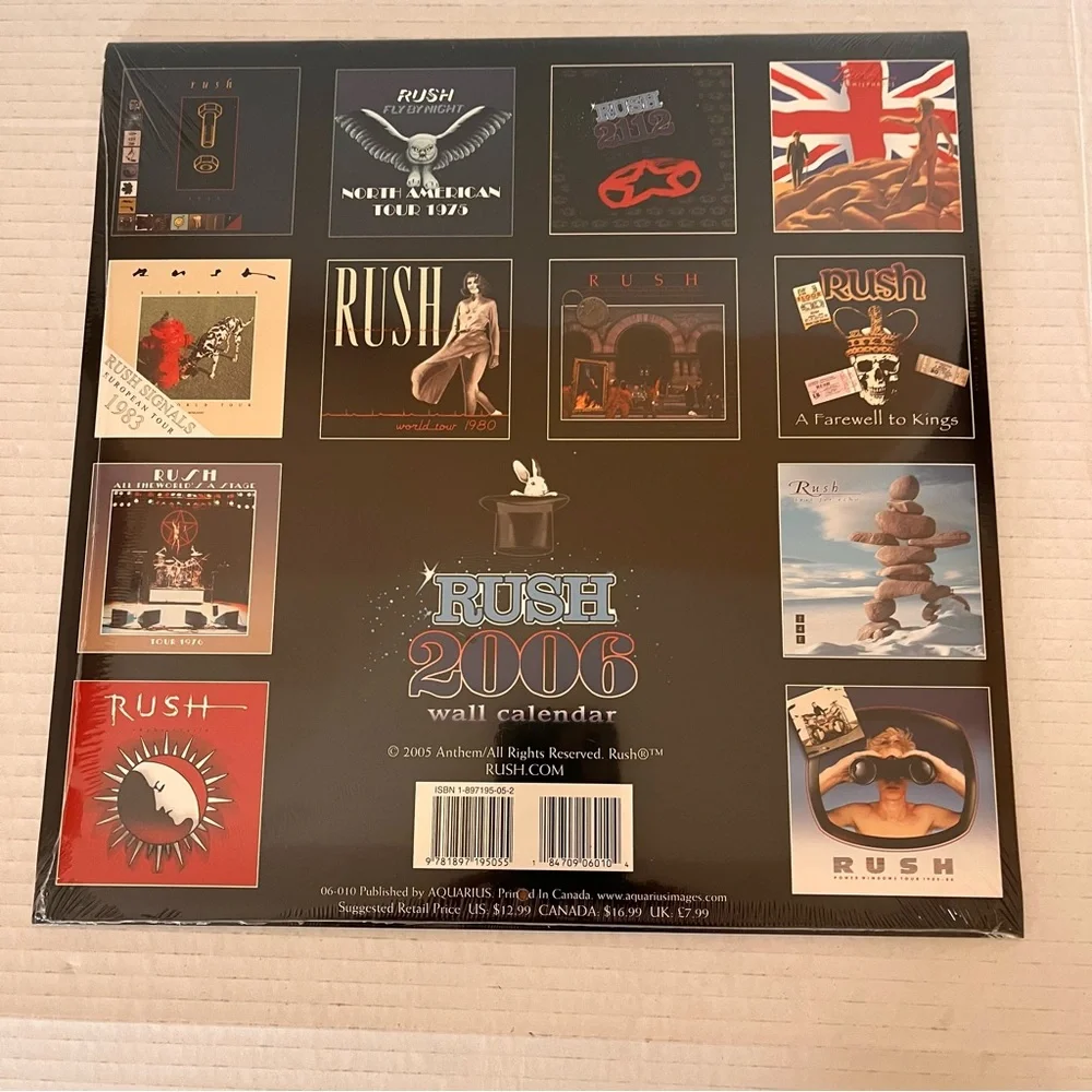 RUSH 2006 Wall Calendar Rock Band Rush New Sealed